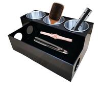 Organisateur de rangement pour outils capillaires - 30 cm Porte-outils de coiffure en acrylique pour plan de travail Organisateur d'appareils capillaires de comptoir, rangement compact de salle de