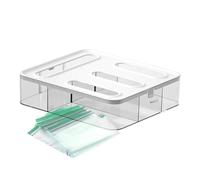 Organisateur de rangement pour sacs à fermeture éclair - Distributeur transparent pour porte-sacs alimentaires | Conteneur de 730 g pour armoires de cuisine, tiroir d'organisation de sacs en plastique