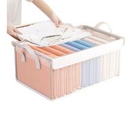 Organisateur de rangement pour vêtements avec couvercle transparent | Boîte de rangement multifonctionnelle, transparente, multifonctionnelle, peu encombrante, empilable pour organiser