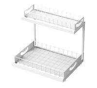Organisateur de rangement sous l'évier, étagères coulissantes sous l'armoire | Organiseur en métal sous évier de cuisine sous étagère d'armoire - Étagère coulissante réglable, organisateur d'étagère d