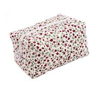 Organisateur de Rangement Trousse de Maquillage matelassée à Fleurs Pochette cosmétique à imprimé Floral Grande Trousse de Voyage for cosmétiques Accessoire de Maquillage(Color4)