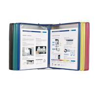 Organisateur de référence mural, 20 pochettes d'affichage, format lettre, présentoir catalogue en métal, for l'affichage et le stockage documents A4 au bureau/à la maison(Multi colored)