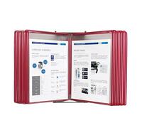 Organisateur de référence mural, 20 pochettes d'affichage, format lettre, présentoir catalogue en métal, for l'affichage et le stockage documents A4 au bureau/à la maison(Red)