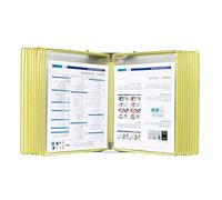 Organisateur de référence mural, 20 pochettes d'affichage, format lettre, présentoir catalogue en métal, for l'affichage et le stockage documents A4 au bureau/à la maison(Yellow)