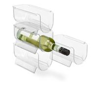 Organisateur de réfrigérateur Relaxdays pour Bouteilles, 4 pièces, empilable, 10,5 x 11 x 20,5 cm, Transparent