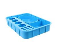 Organisateur de Remède Bleu en Plastique, Plateau de Distribution | Boîte Compartimentée à Bords Hauts, Empilage Vertical, Surface Lisse, pour Salles D’infusion et Tournées