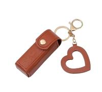 Organisateur de rouge à lèvres, support de maquillage | Stylish PU Cuir Rouge à lèvres Étui avec pendentif coeur pour rouge à lèvres et brillant à lèvres GRAND JEUX JEUX COMPLÈTES, Coffee,