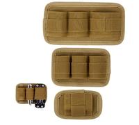 Organisateur de Sac à Dos 3 pièces, Pochette de Chasse, Panneau modulaire à Crochets et Boucles avec Pochettes élastiques pour équipement EDC, Magazines, Outils, Organisateur Sac Dos Marron