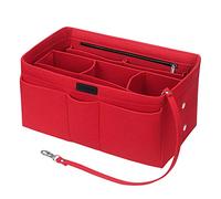 Organisateur de Sac à Main en Feutre, Betoores Sac de Rangement Intérieur Bag in Bag pour Femmes avec Sac à Fermeture éclaire et Porte-clés (Rouge, XL)