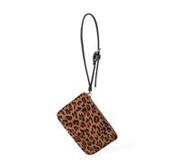 Organisateur de sac à main style coréen doux velouté poche pour pièces de monnaie fermeture éclair élégant sac de rangement pour accessoires pour femmes organisateur de poche élégant, Motif léopard