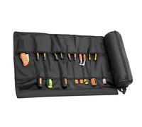 Organisateur de sac à outils à roulettes - 72 x 36 cm, organiseur de sac à outils enroulable, sacs de rangement avec poignée, sacs de rangement pliables imperméables avec grille, Noir , 72x36cm, Voir