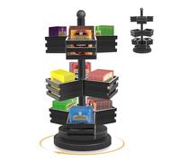 Organisateur de sachets de thé en bambou à 3 étages rotatif à 360 ° - Boîte à thé avec 9 compartiments - Étagère à thé debout pour cuisine, plan de travail, bureau, café, sucre - Noir