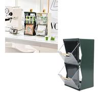 Organisateur de Sachets de thé, Porte-Capsules de café avec Tiroir Coulissant, Magasins de Supports de Sachets de thé à 2 Niveaux, Support de Dosettes de café, Présentoir à (Vert)