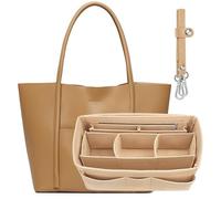 Organisateur de Sacs à Main, Simboom 2 in1 Organiseur de Sac à Main en Feutre, Organisateur de Sac à Main Extensible pour Femmes (Beige, M)