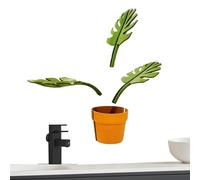 Organisateur De Salle De Bain Monstera, Support Mural pour Bijoux sans Perçage, Organisateur De Salle De Bain Qui Se Monte sur Le Miroir, Rangement pour Montres Et Portefeuilles sans Trace