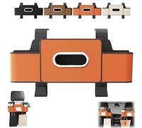 Organisateur de siège de voiture 3 en 1, avec porte-gobelet, boîte de rangement multifonctionnelle, organiseur de siège arrière de voiture, avec boîte à mouchoirs, crochets et grandes poches, orange