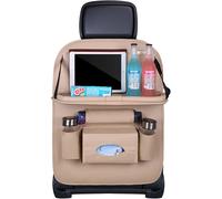 Organisateur de siège de voiture Protecteur de siège Housse de siège Tablette miniature pour voiture beige
