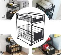 Organisateur de sous-évier, design à 2 niveaux, étanche, construction durable, convient aux éviers standard
