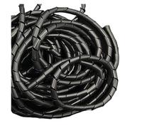 Organisateur de spirale de tuyau d'enroulement, manchon de câble, gaine PE, protection de tube, gestion de faisceau de lignes informatiques 4-30 mm(Svart,20mm-3.5M)