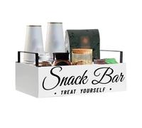 Organisateur De Station De Café - 27,4 X 17,8 X 12,5 Cm, Organisateur De Comptoir En Bois Avec Poignée | Support De Sachet De Café Pour Dosettes De Thé, Tasses À Sucre | Support De Stockage D'hô