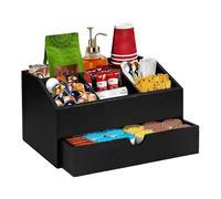 Organisateur de station de café - Porte-dosettes en bois | Rangement pour sachets de sucre - Maison Appartement Bureau Café Armoire de cuisine Café Bar Thé K Rangement