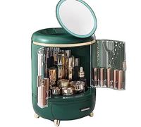 Organisateur de stockage cosmétique Boîte de rangement for trousse de maquillage de grande capacité avec lampe interne et miroir LED, boîte de rangement for cosmétiques, organisateur de cosmétiques, p