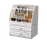 Organisateur de stockage cosmétique Organisateur cosmétique multifonction de luxe léger avec tiroirs, boîte de rangement de maquillage, produits de soins de la peau anti-poussière, étui de rangement d