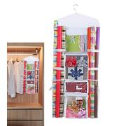 Organisateur de stockage dans l'enroulement - Porte-rouleau d'emballage à double face - poches de rangement de support d'enveloppe pour l'organisation de la maison pour les armoires de porte