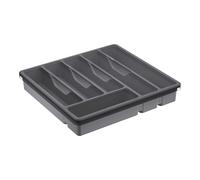 Organisateur de stockage d'argenterie avec couvercle - 6 sections couvertes de section, construction en plastique durable, compartiments amovibles pour cuillères et fourchettes, boîtier supérieur tran