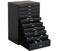 Organisateur de Stockage de Maquillage Creative Multifonctionnel Mode féminine PU avec dix tiroirs Boîte à bijoux Boîte de rangement cosmétique Boîte de rangement Boîte à bijoux Organisateur de Maquil