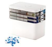 Organisateur De Stockage De Pilules - Boîte Porte-médicaments Transparente, Étui De Rangement Résistant À La Lumière Avec Poignées, Organisateur Portable | Utilisation À Domicile Dans Un Dortoir D'étu