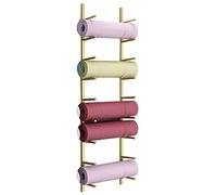 Organisateur de stockage de support de tapis de yoga fixé au mur, étagère de présentoir de rouleau de mousse en métal de grande capacité/tapis d'exercice, support de tapis de yoga de salle de