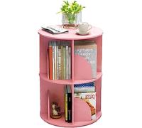 Organisateur De Stockage Rotatif à 360 Degrés pour 2/3 4 Niveaux Haut Moderne Livre pour Chambre à Coucher, Pink, 40 * 40 * 66cm