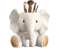 Organisateur de stylos de bureau, conteneur en résine d'éléphant, accent de table créatif | Design de statuette ludique qui soutient le placement soigné, attrait visuel artistique, solution