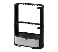 Organisateur de support de bijoux - Support de bijoux | Support de porte-collier pour présentoir de bijoux | Tours à bijoux anti-poussière à 3 niveaux avec boîte à bijoux à tiroir |