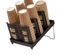 Organisateur de support de tasse, support de tasse de café, 6 compartiments Porte de tasse de café pour comptoir de cuisine, 6 compartiments anti -palier -palier Étagère debout Organiz