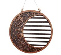 Organisateur de tentures murales en bois d'oreille - Rack rangement du support mur bijoux, affichage hexagonal forme lune montée | boucles rustique, porte-parole mural pour les femmes Cadeau chambre f