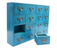 Organisateur de tiroir de bureau en bois à 16 tiroirs avec poignées en métal - Boîte de rangement pour pharmacie et armoires - Boîte de rangement pour la maison, le bureau, la médecine