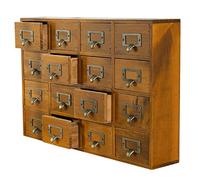 Organisateur de tiroir de bureau en bois avec 16 tiroirs, commode à tiroirs rustiques pour comptoir, armoire d'apothicaire, rangement de dosettes de thé et de café