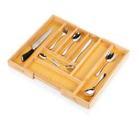 Organisateur de tiroir extensible en bambou - VILDE - Extensible 35,5-54,5x45,5 cm - Marron - 7 compartiments