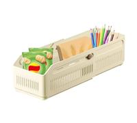 Organisateur de tiroir extensible - Largeur réglable - Boîte de rangement rabattable à l'avant - Insert de tiroir rétractable polyvalent - Solution peu encombrante pour la vie