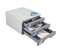 Organisateur De Tiroirs 3 Niveaux A4 Bloc De Rangement Bureau, Caisson De Classement Avec 2 Clés, 30X36X20Cm Pour Rangement Cartes Visite Bijoux Diverses Fournitures Bureau Etc
