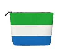 Organisateur de toilette polyvalent avec drapeau de la Sierra Leone : faux chanvre trousse de maquillage - Trousse de toilette de voyage, pochette d'accessoires de maquillage cosmétiques, noir, taille