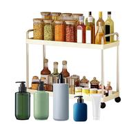 Organisateur De Vanité pour Plan De Toilette,Porte-Condiments À 2 Étages | Organisateur Cosmétique Décoratif pour Salle De Bain Cuisine sous Évier Dressing Cellier Bar À Café