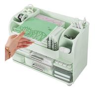 Organisateur de vanité, salle de bain crémeuse, rose, verte, décorative, pour rack de bureau, pour le stockage de toilettes, les médicaments, le maquillage, les bijoux, la commode, le placard, la cuis