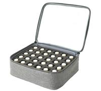 Organisateur de vernis à ongles pour 30 bouteilles, stockage de vernis à ongles rembourré avec couvercle transparent, sac rangement fermeture glissière portable pour voyages domicile, 9, 8x 8