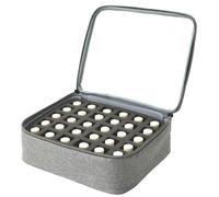 Organisateur de Vernis à Ongles pour 30 Bouteilles, Stockage de Vernis à Ongles rembourré avec Couvercle Transparent, Sac Rangement Fermeture glissière Portable pour Voyages Domicile, 9, 8X 8