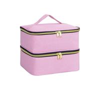 Organisateur de vernis à ongles, sac fourre-tout à Double couche for filles et femmes, Nail Art, huiles essentielles, ensemble cosmétique(Pink2)