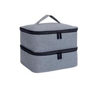 Organisateur de vernis à ongles, sac fourre-tout à Double couche for filles et femmes, Nail Art, huiles essentielles, ensemble cosmétique(Grey)