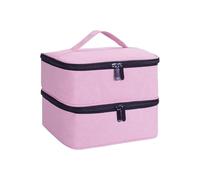 Organisateur de vernis à ongles, sac fourre-tout à Double couche for filles et femmes, Nail Art, huiles essentielles, ensemble cosmétique Pour Fournitures D'ongles(Pink1)